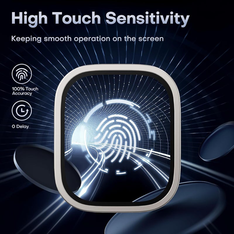 LK LϟK 2 Pack for Apple Watch Ultra 3/2 / Ultra Screen Protector 49mm - 9H Tempered Glass + Titanium Alloy Frame [Stay Original] Waterproof HD Glass Film for iWatch Ultra 49mm, Titanium - Image 4